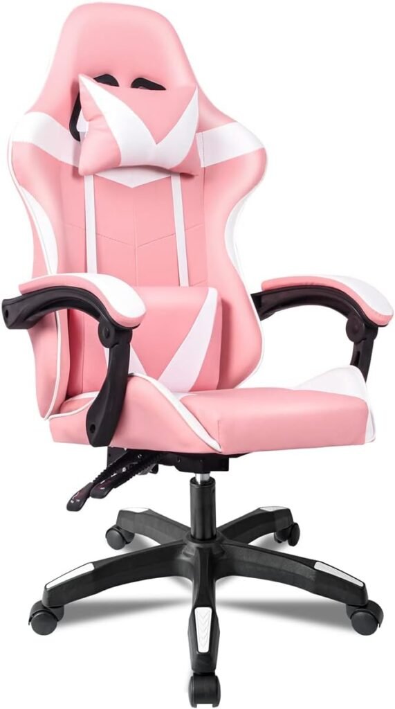 silla gaming rosa acolchada